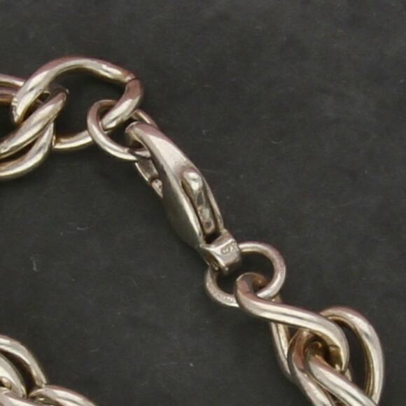 sterling silver 10mm unique link chain bracelet size 7.5in - Picture 3 of 3